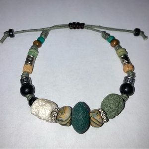 Beautiful Rock and Bead Adjustable Handmade Bracelet